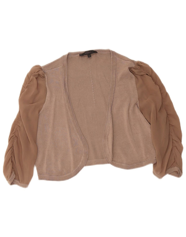 Coast Bolero-Pullover mit 3/4-Ärmeln für Damen, UK 14, Mittelbraun, Farbblock