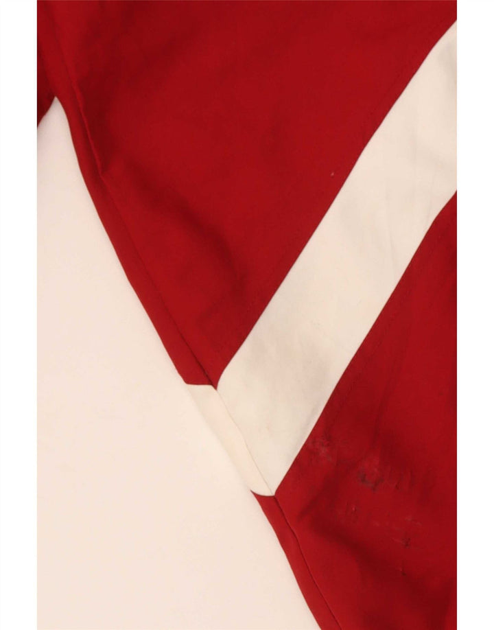 Vintage Herren-Trainingsanzug mit abstraktem Muster, große Jacke aus rotem Polyester