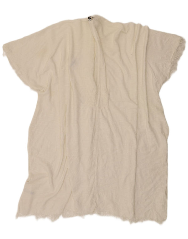 Zara Damen Longline Short Sleeve Oversized Cardigan Top UK 14 Mittelweiß