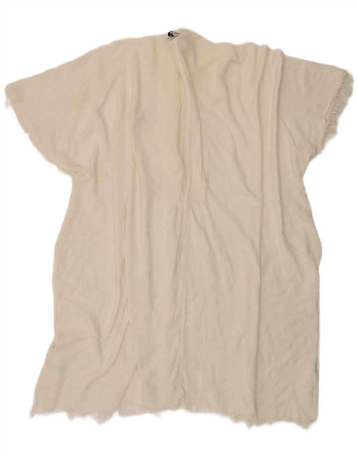 Zara Damen Longline Short Sleeve Oversized Cardigan Top UK 14 Mittelweiß