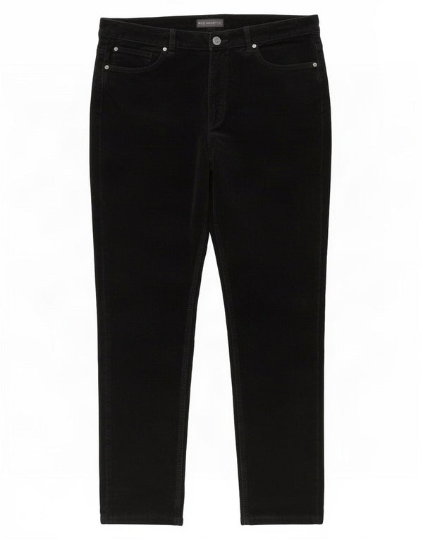 Marks & Spencer Womens Slim Corduroy Trousers UK 16 Large W36 L31 Black