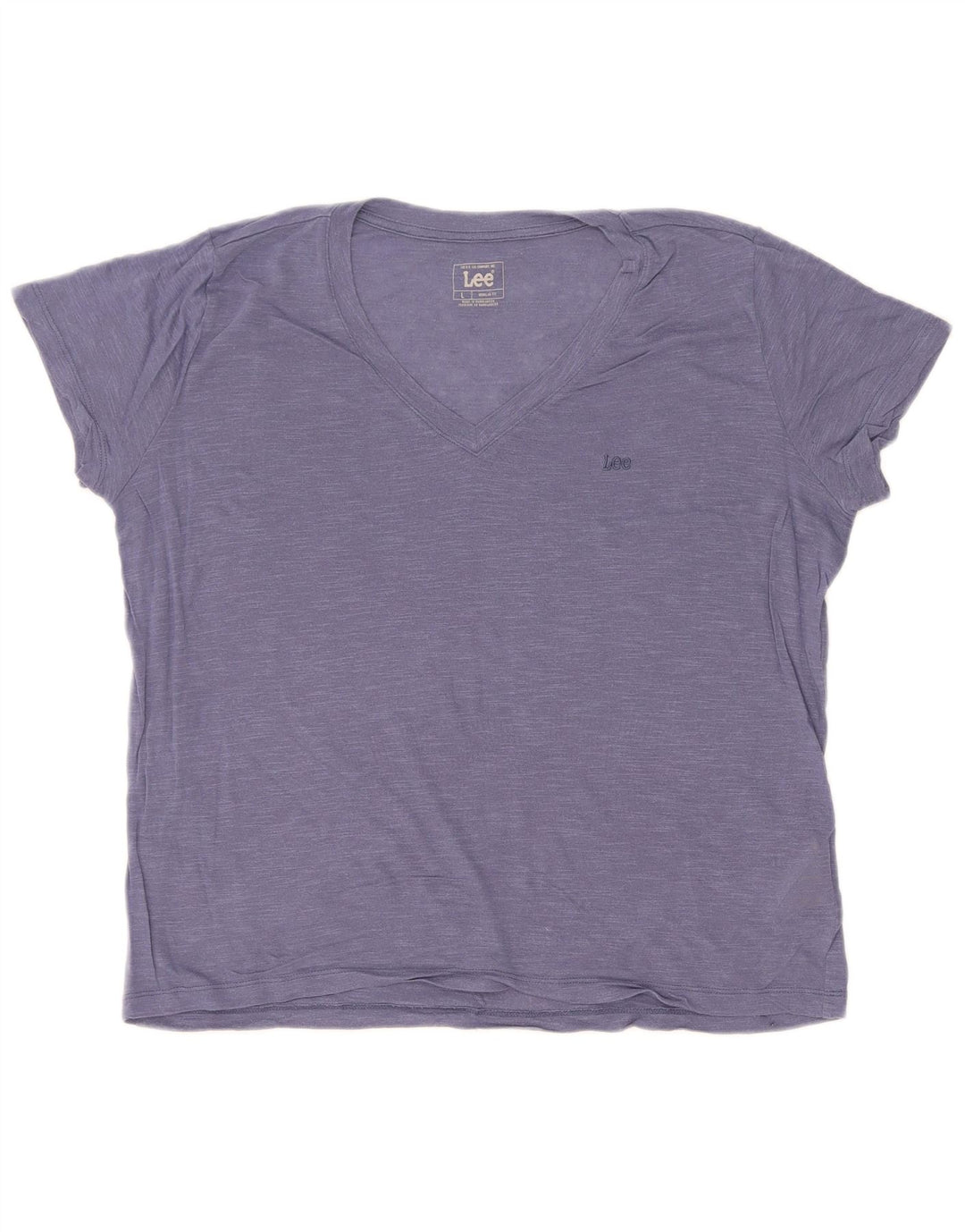 Lee Womens Regular Fit T-Shirt Top UK 16 Large Blue Lyocell