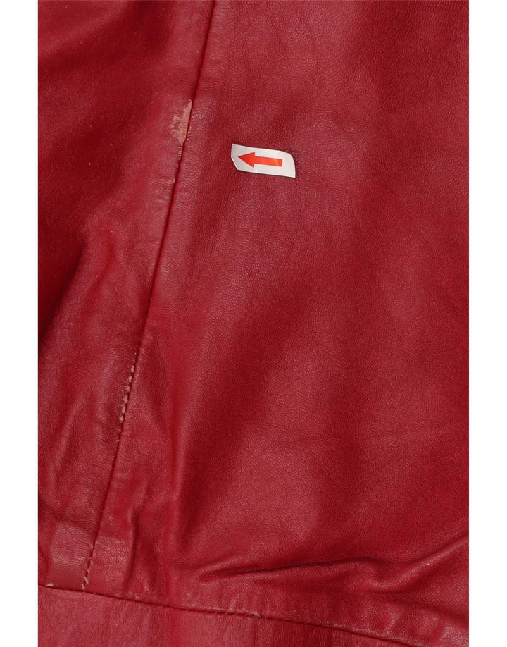 Vintage Damen Leder Bomberjacke IT 46 Large Rot
