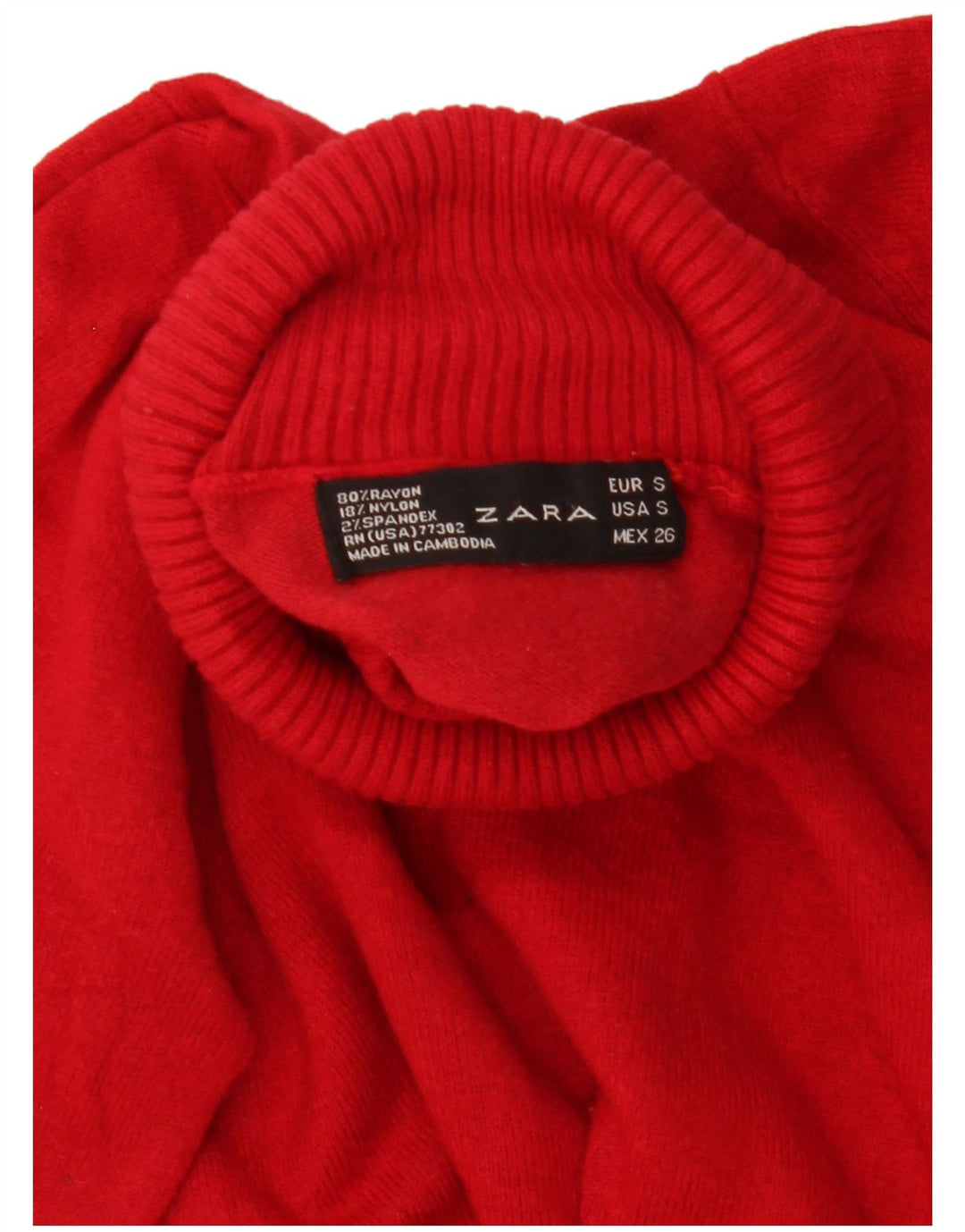 Zara Damen-Pullover mit Rollkragen, Gr. 10, Größe S, Rot