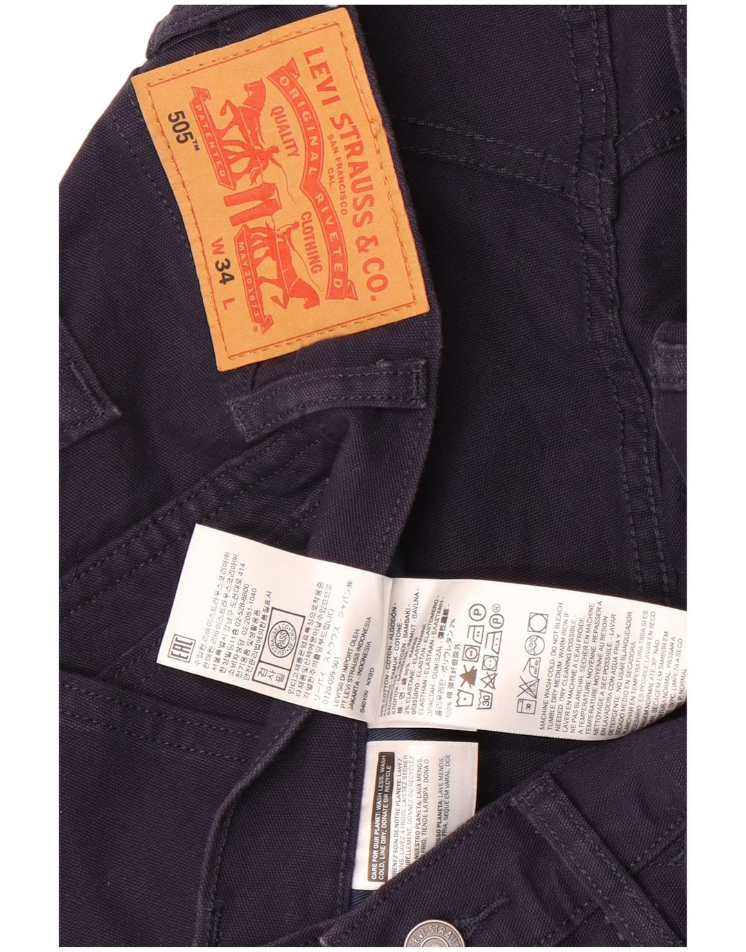 Levi's Herren 505 Casual Shorts W34 Große marineblaue Baumwolle