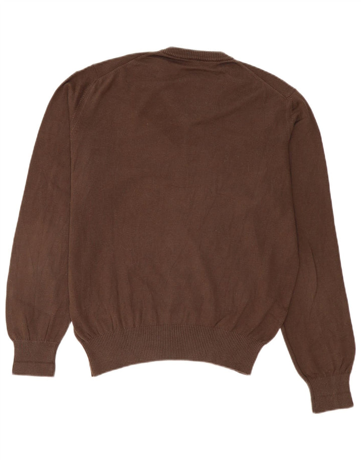 Fay Herren-Pullover mit V-Ausschnitt, groß, braun, Argyle/Diamant