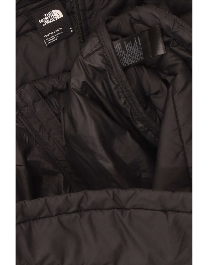 Wattierte Jacke mit Kapuze für Jungen von The North Face, 11–12 Jahre, Größe L, Schwarz, Polyester