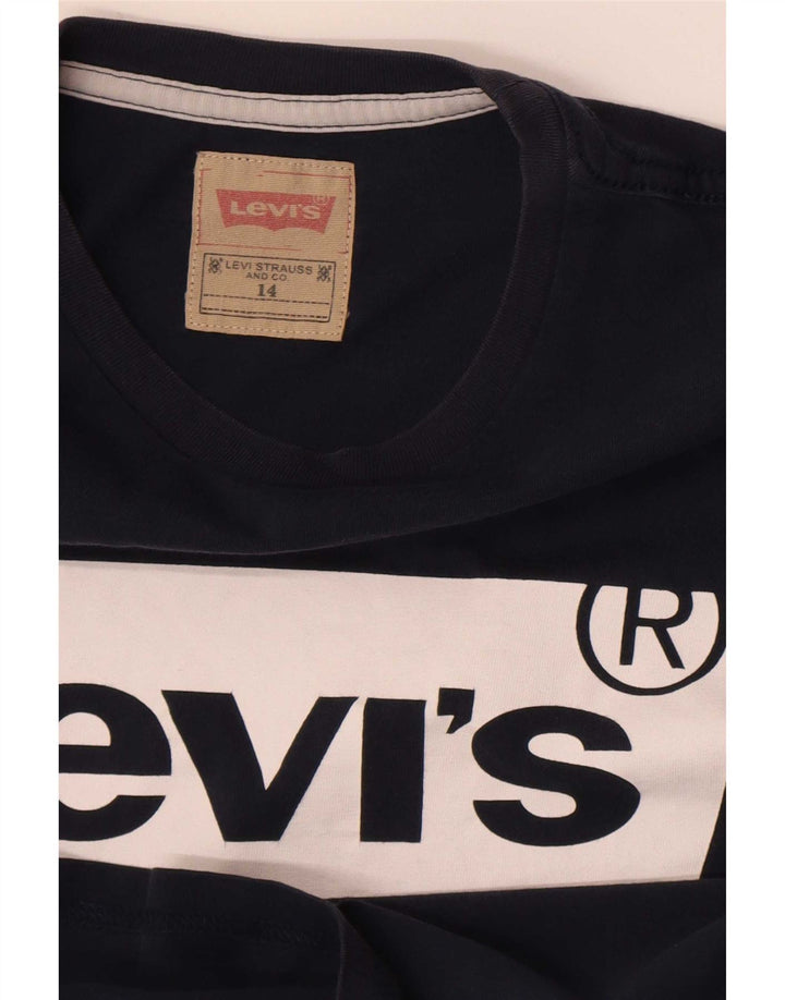 Levi's Jungen-T-Shirt mit normaler Grafik, 13–14 Jahre, marineblaues Logo