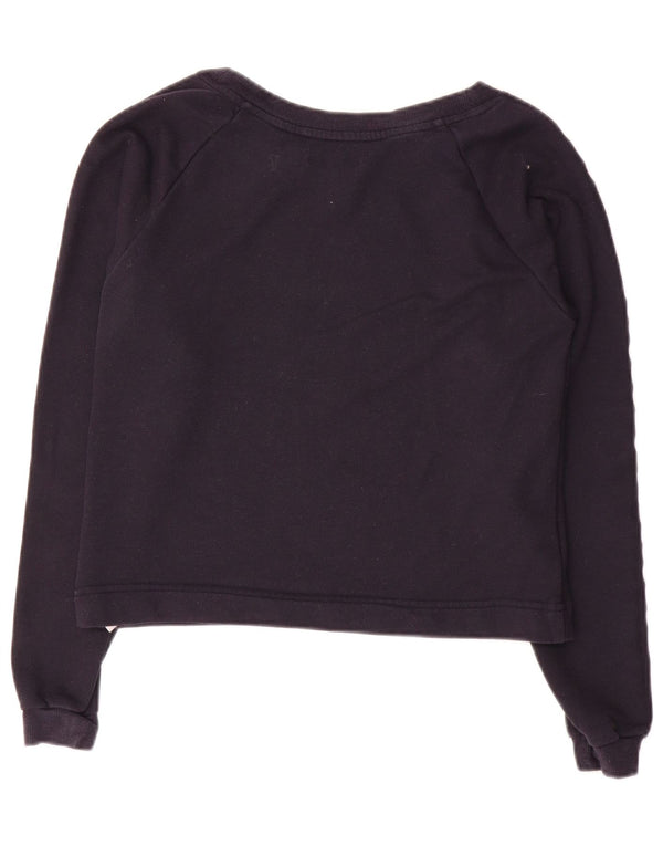 Tommy Hilfiger Damen Crop Graphic Sweatshirt Pullover UK 10 Small Marineblau