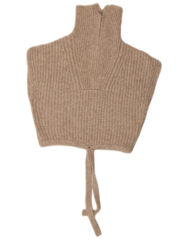 Zara Damen Crop Vest Tank Top UK 14 Medium Beige Polyamid