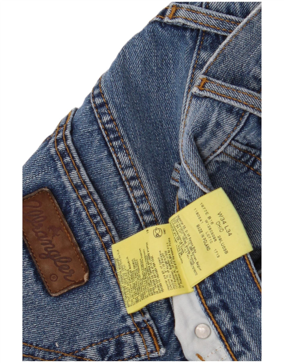 Wrangler Herren Ohio Straight Jeans W34 L34 Blaue Baumwolle