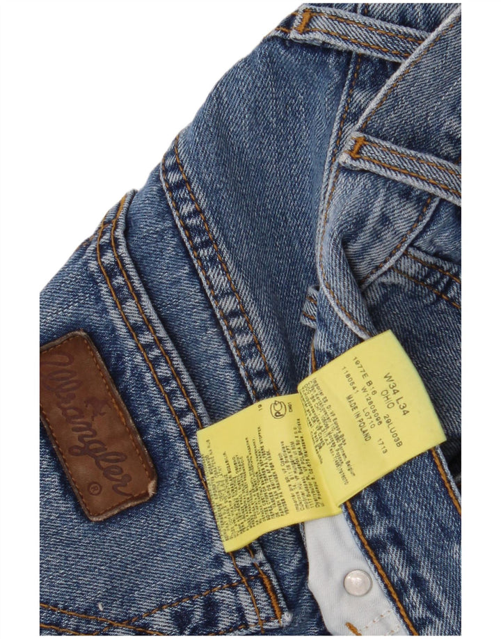Wrangler Herren Ohio Straight Jeans W34 L34 Blaue Baumwolle