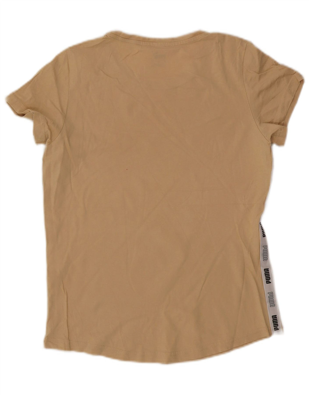 Puma Damen Grafik-T-Shirt-Oberteil UK 12 Mittelbeige Farbblock