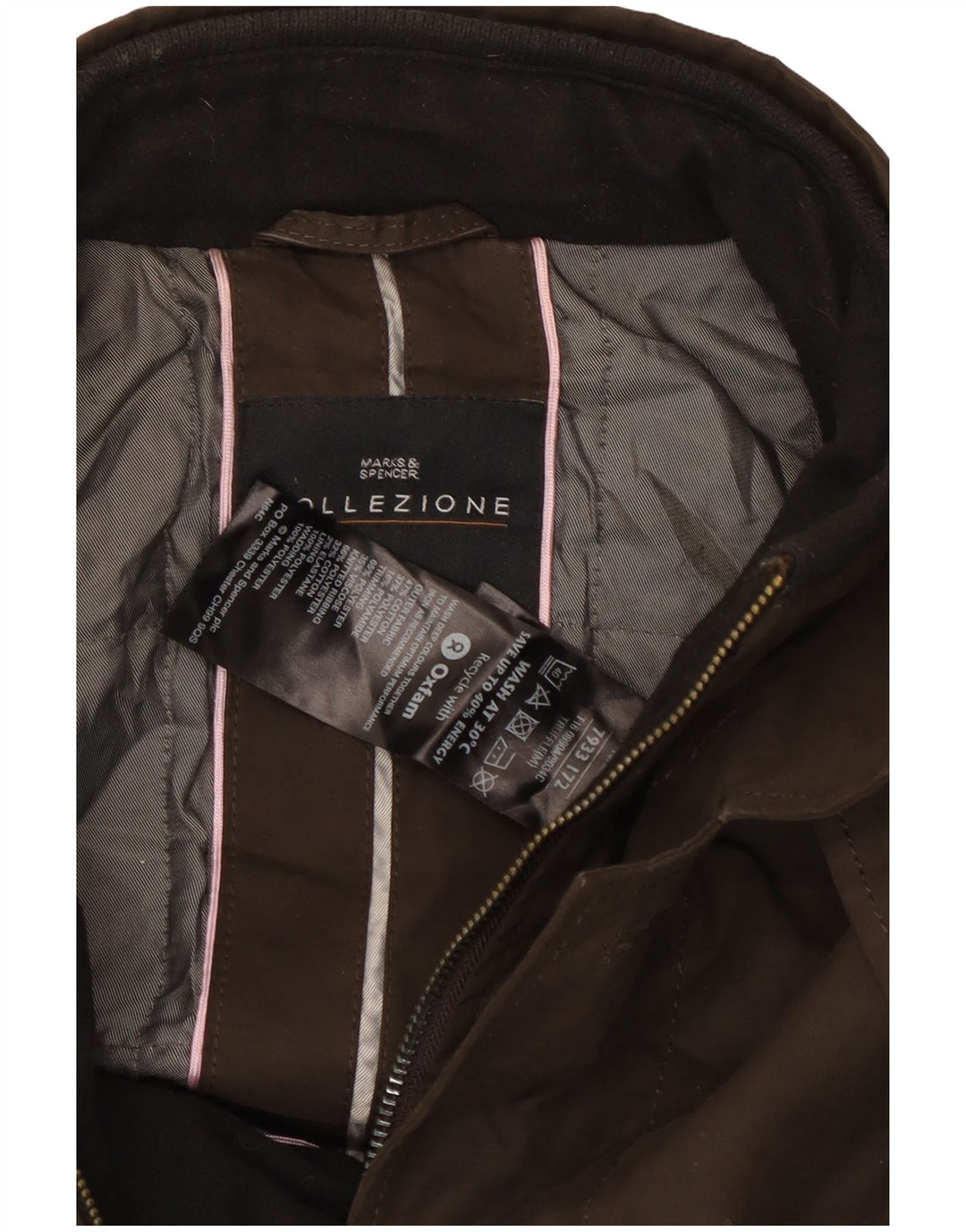 Marks & Spencer Herren-Windbreaker-Jacke, UK 38, mittelbraune Baumwolle
