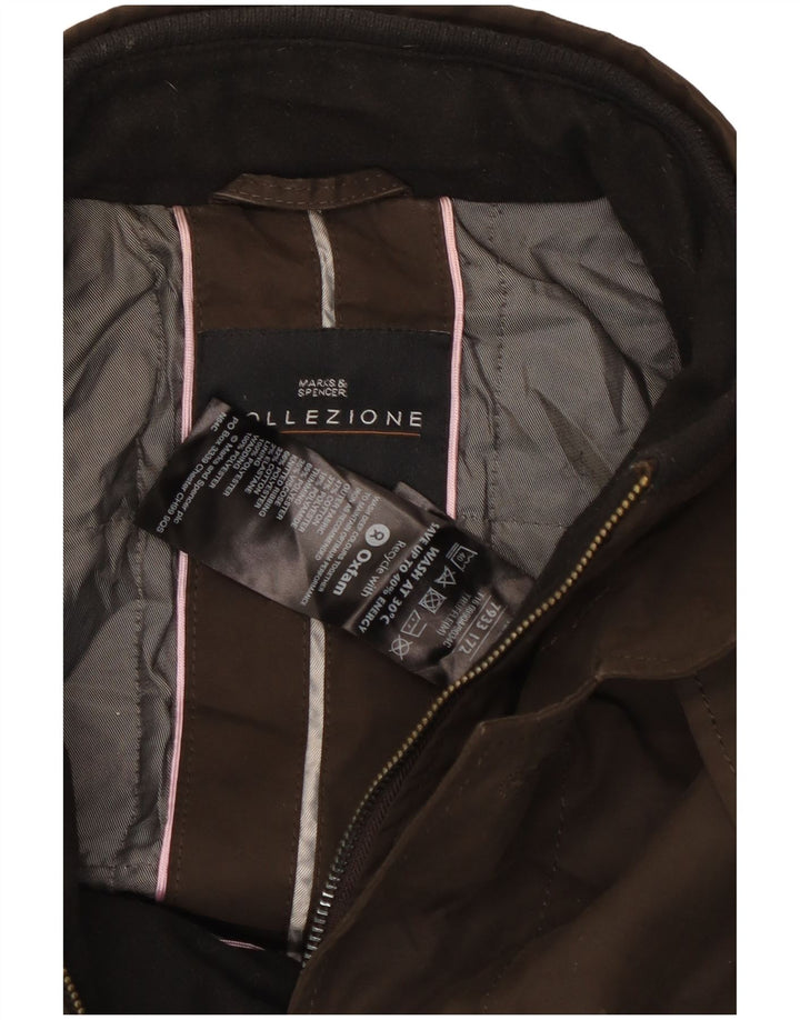 Marks & Spencer Herren-Windbreaker-Jacke, UK 38, mittelbraune Baumwolle