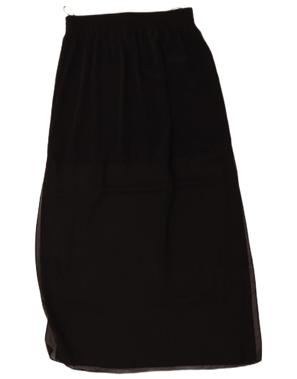 Topshop Damen Maxirock mit hoher Taille, UK 14, Größe L W30, Schwarz