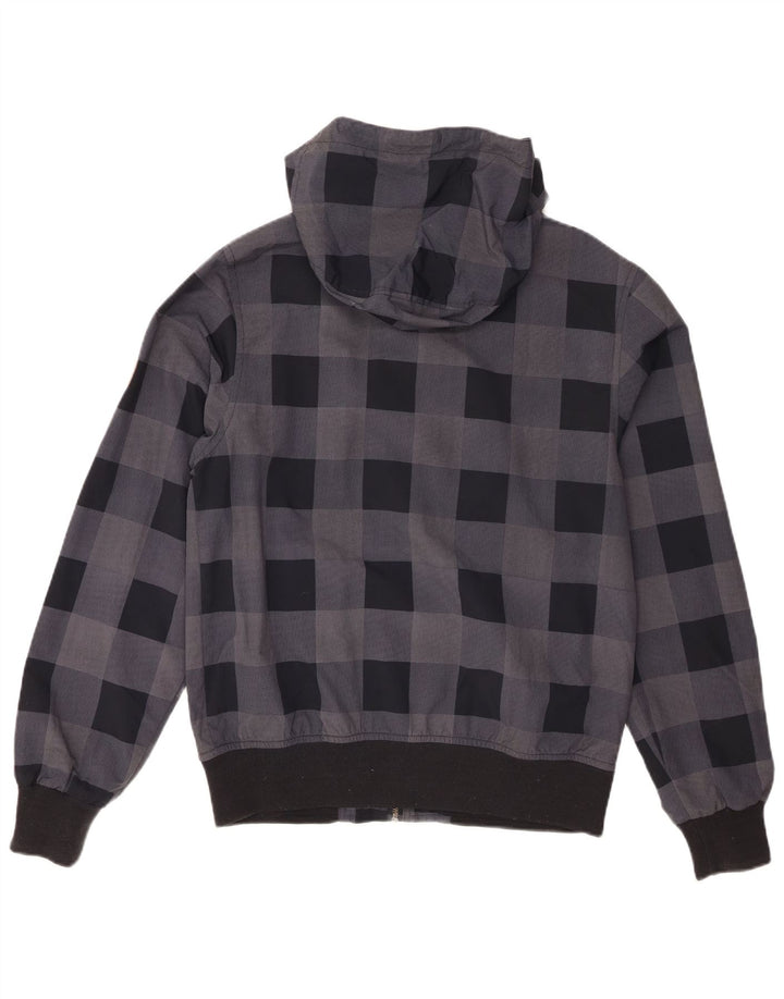 Billabong Herren-Bomberjacke mit Kapuze, UK 38, mittelgraues Gingham-Polyamid