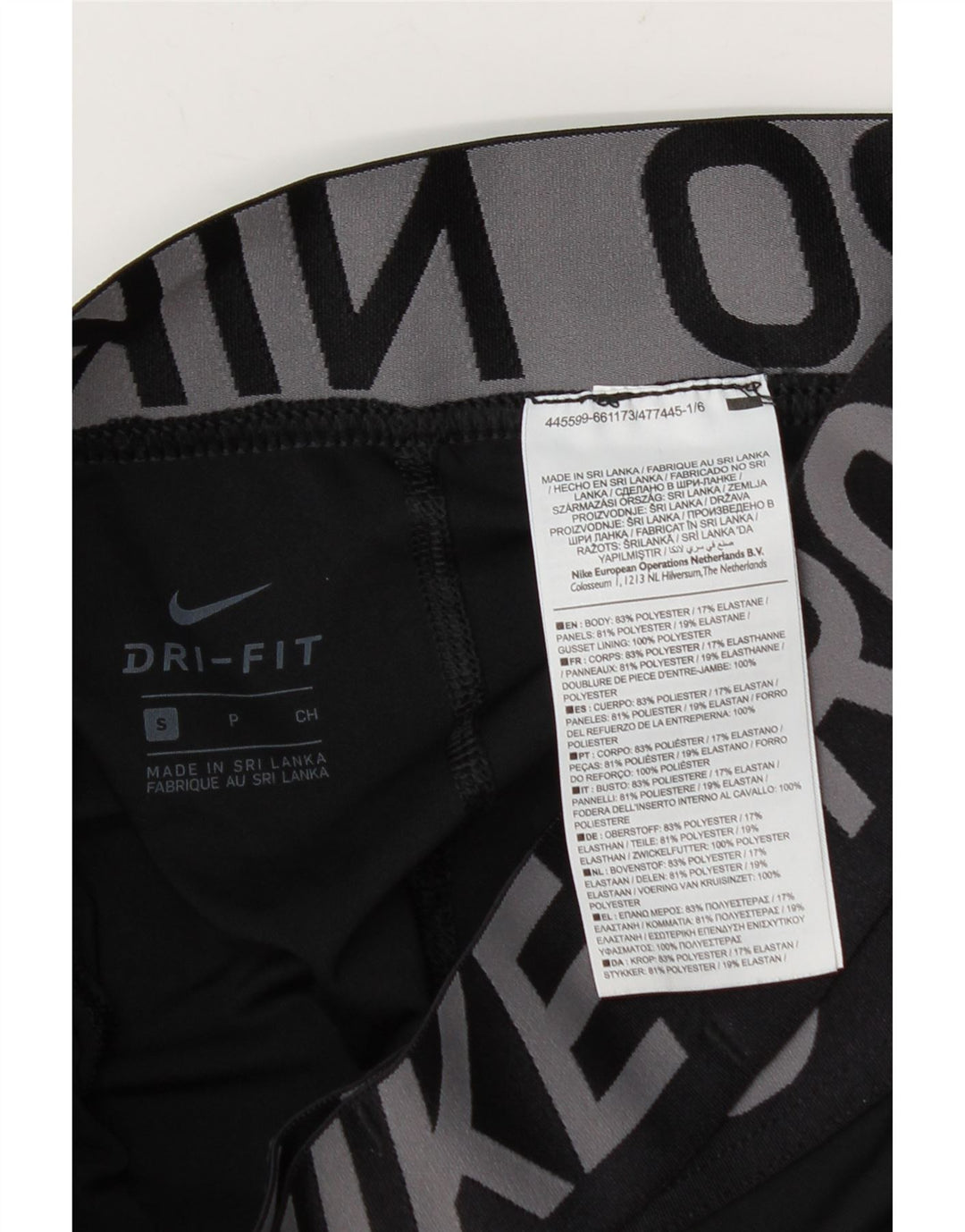Nike Damen Dri Fit Graphic Leggings UK 8 Small Schwarz Polyester