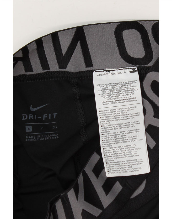 Nike Damen Dri Fit Graphic Leggings UK 8 Small Schwarz Polyester