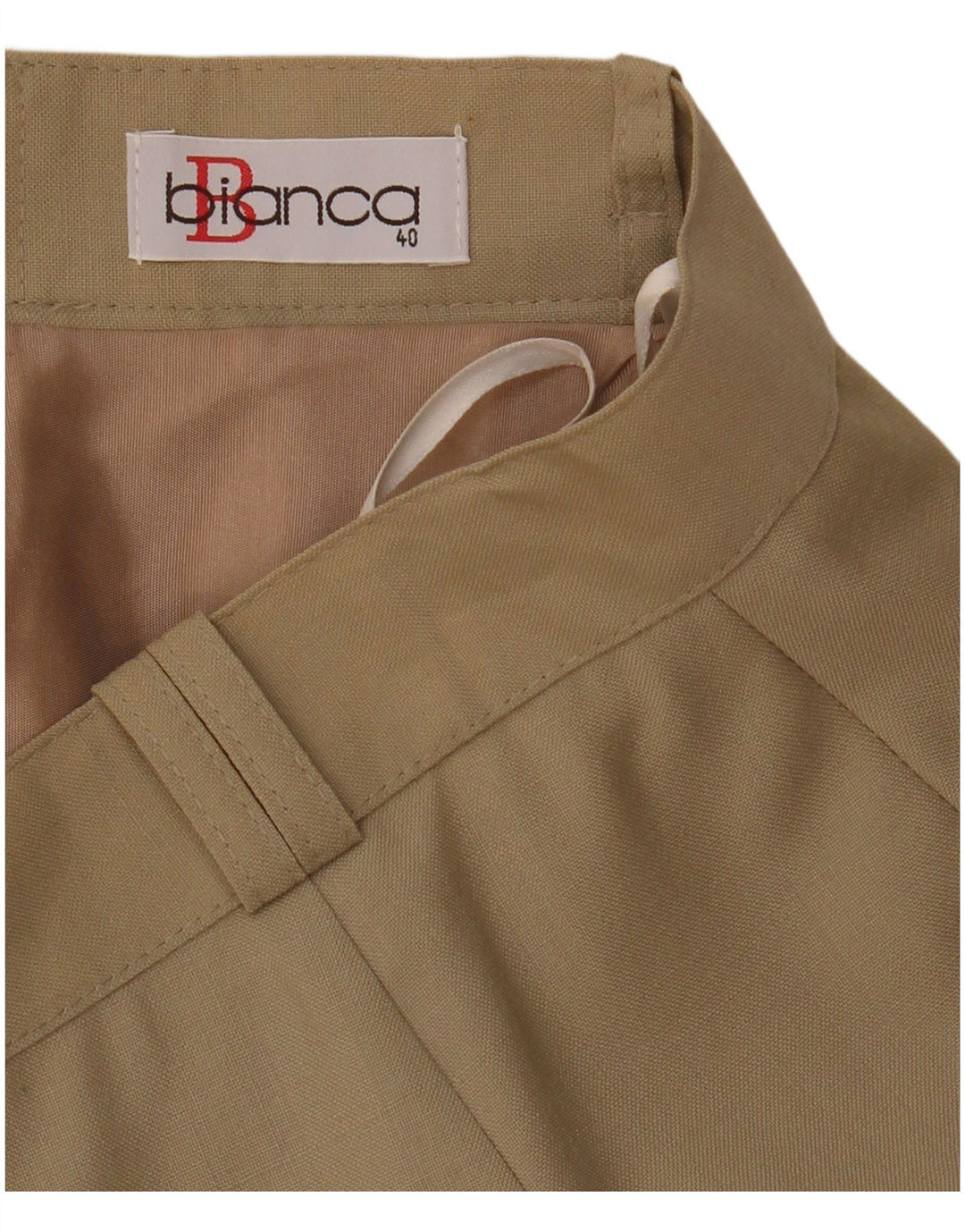 Bianca Damen Gerader Rock EU 40 Mittel W28 Beige Schurwolle