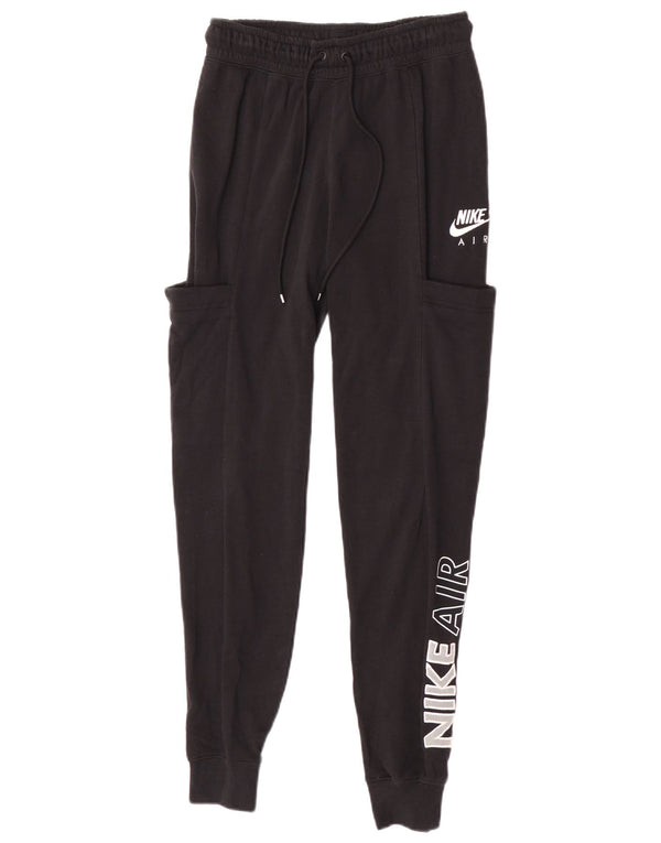 Nike Womens Graphic Trainingshose Jogger UK 6 XS Grau Baumwolle