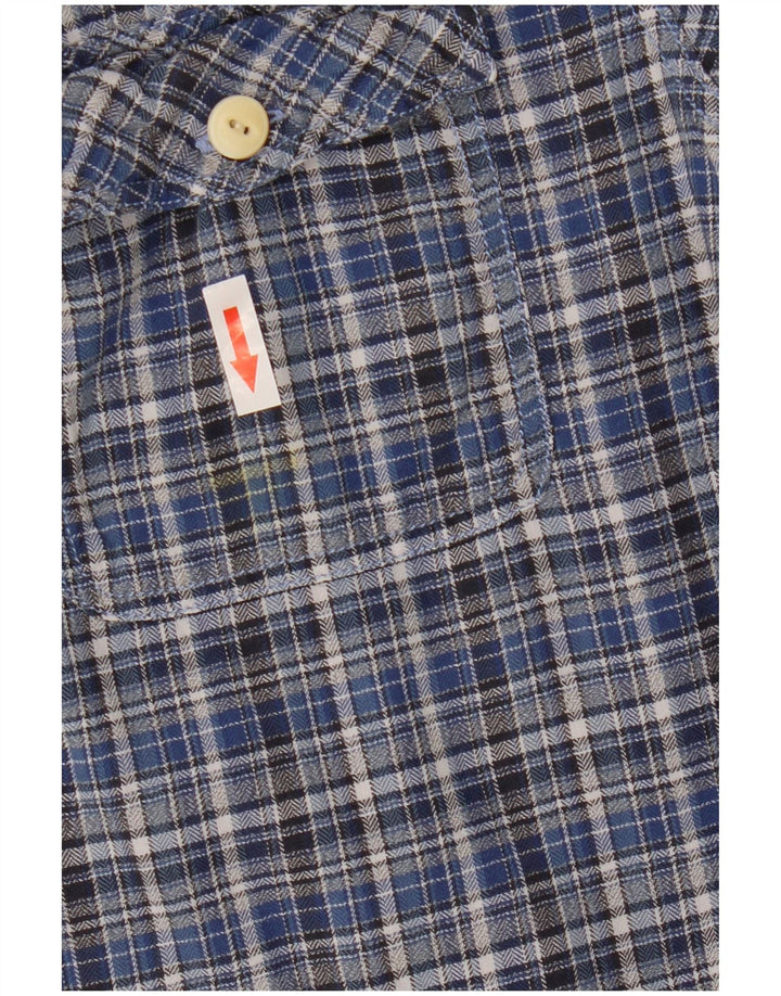 Fat Face Herren-Flanellhemd mit klassischer Passform, mittelblau karierte Baumwolle