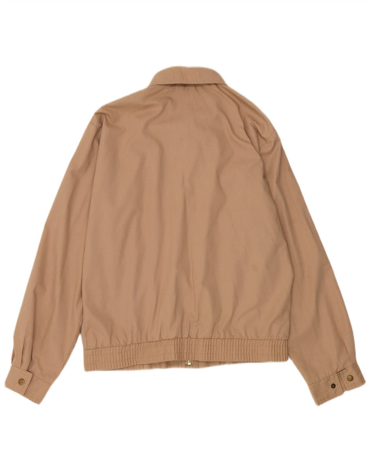VINTAGE Mens Bomber Jacket UK 38 Medium Beige Colourblock Polyester