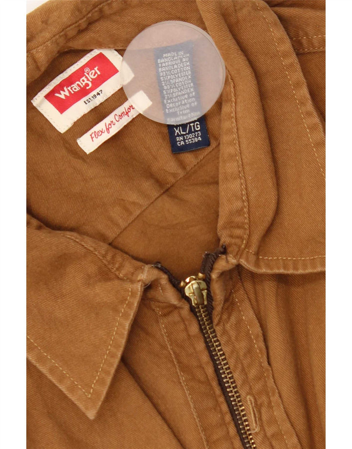 Wrangler Herren Kurzarmhemd XL Braun Baumwolle