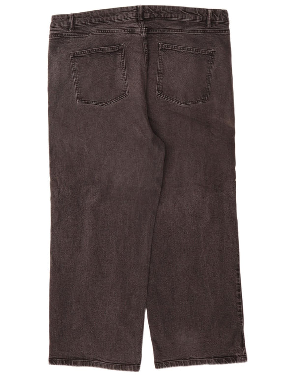 Marks & Spencer Damen Jeans mit hoher Taille und weitem Bein, UK 22 3XL W44 L29 Grau