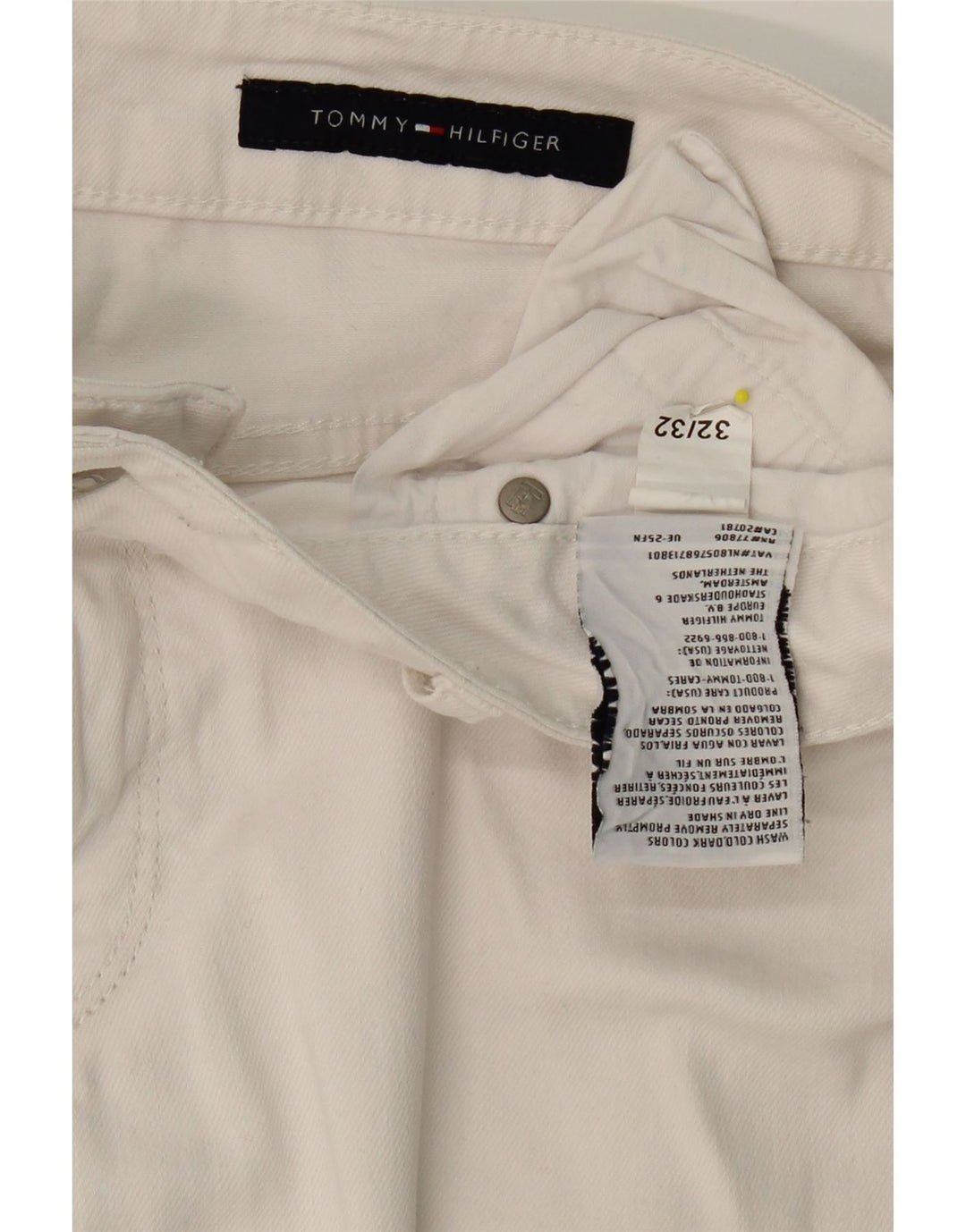 TOMMY HILFIGER Womens Slim Jeans W32 L32 White Cotton Vintage Tommy Hilfiger and Second-Hand Tommy Hilfiger from Messina Hembry 