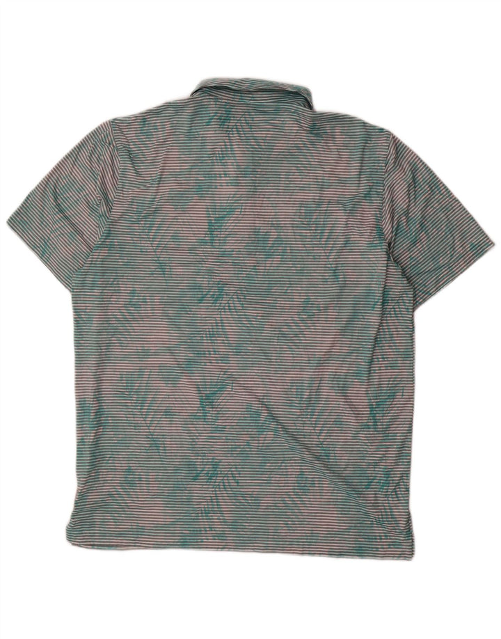 PUMA Herren Poloshirt XL Grün Nadelstreifen