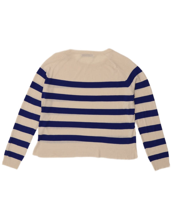 Zara Damen Bolero Top UK 10 Small Off White gestreift