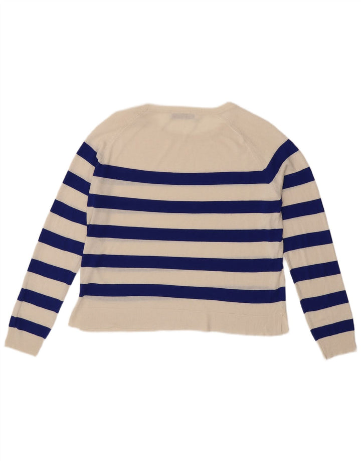Zara Damen Bolero Top UK 10 Small Off White gestreift