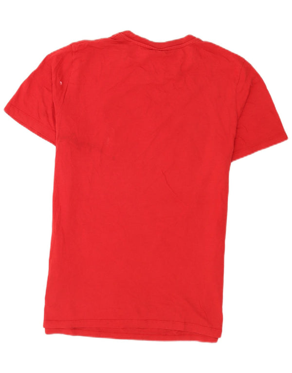 Jack & Jones Mens Graphic T-Shirt Top Medium Red Cotton