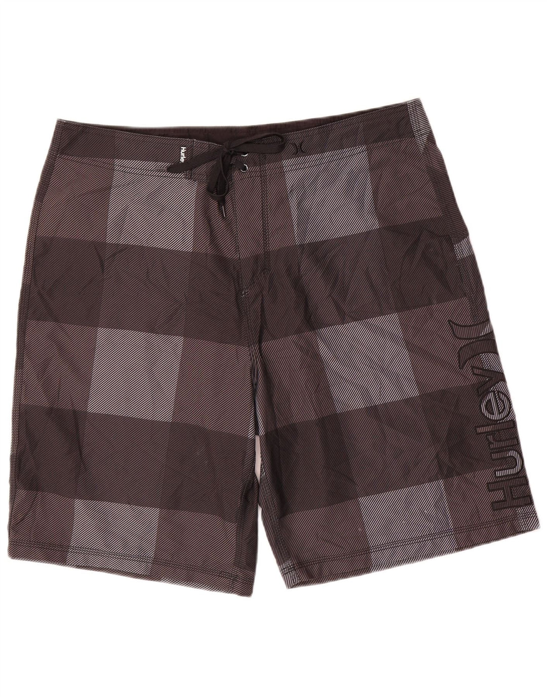 Hurley Herren Badeshorts mit Grafik, groß, grau kariert, Polyester