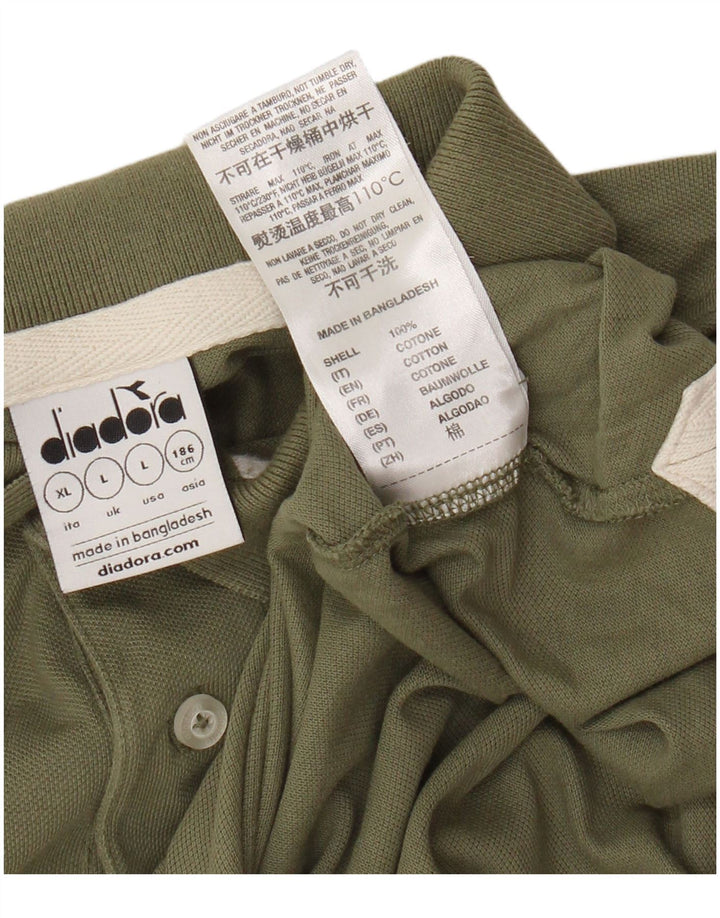 Diadora Herren-Poloshirt, große Khaki-Baumwolle