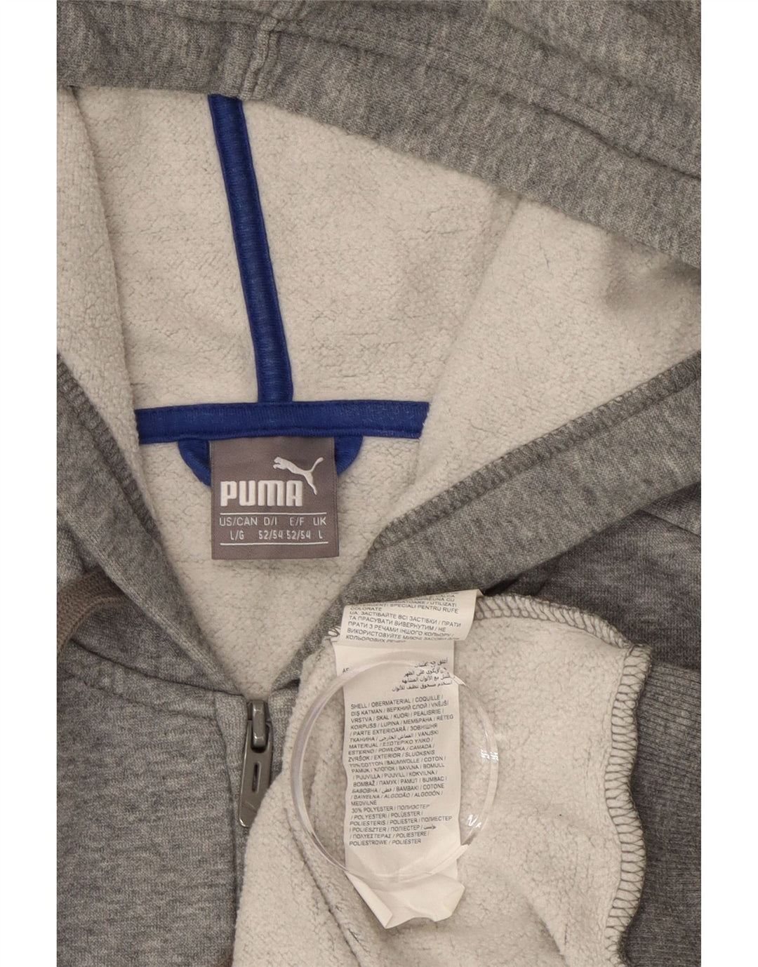 PUMA Herren Graphic Zip Hoodie Pullover Große graue Baumwolle