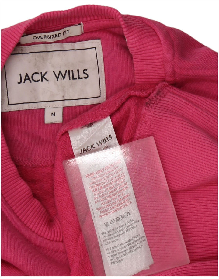 JACK WILLS Damen-Sweatshirt-Pullover in Übergröße, UK-Größe 14, mittelrosa, Baumwolle