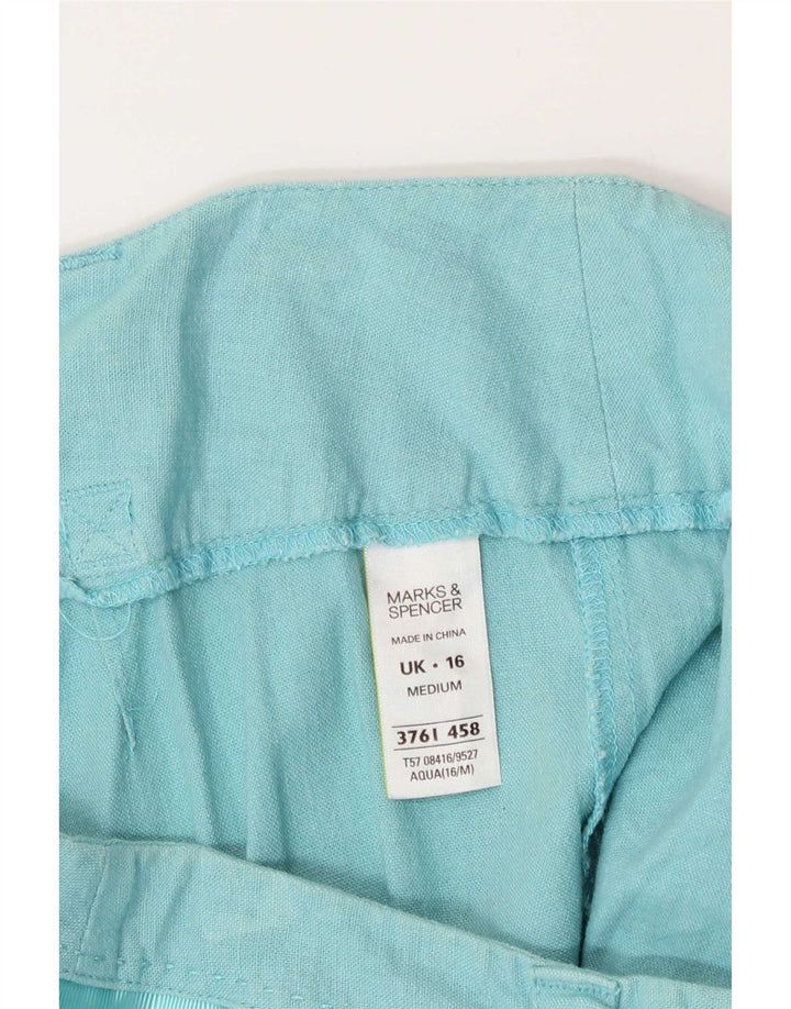 Marks & Spencer Damen Bermuda Chino Shorts UK 16 Large W34 Türkis