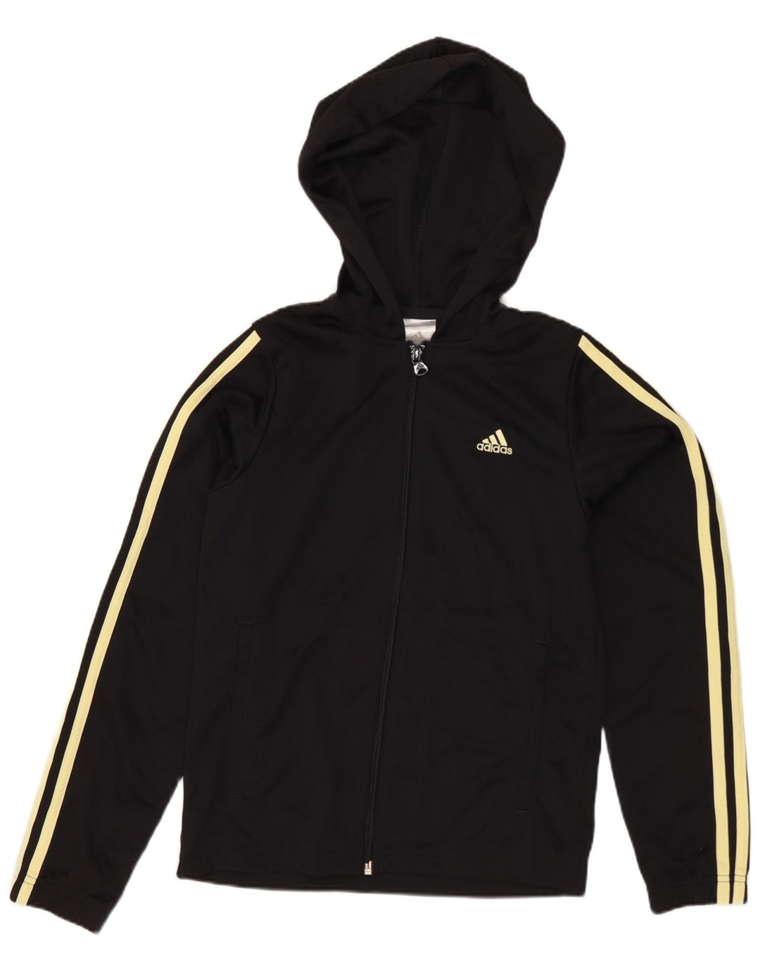 Adidas Damen-Trainingsanzug mit Kapuze, Top-Jacke, Größe S, UK 8, Schwarz, Polyester