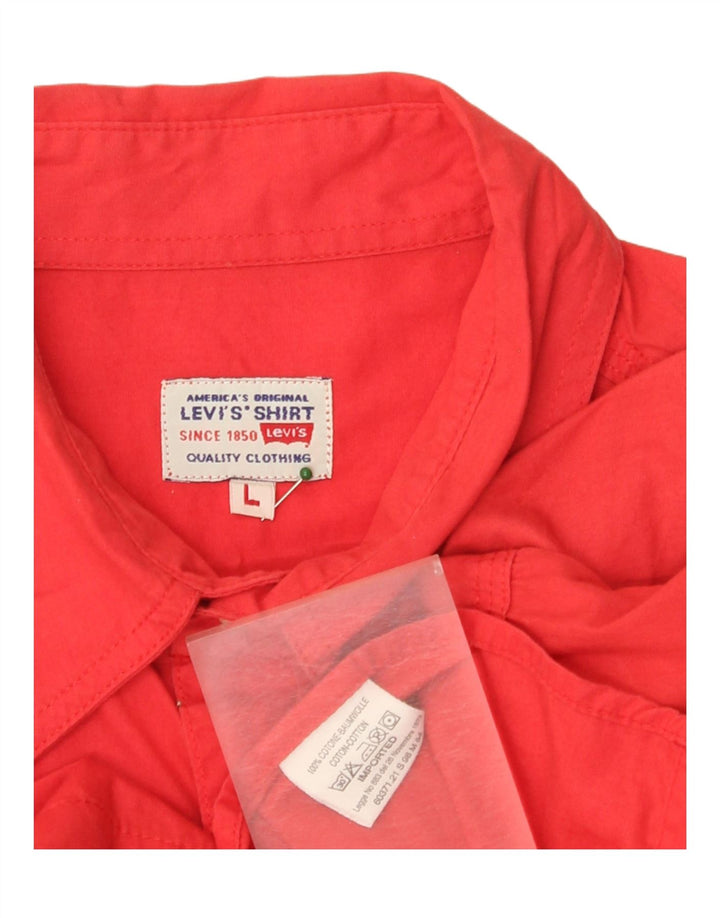 Levi's Herren-Kurzarmhemd, groß, aus roter Baumwolle