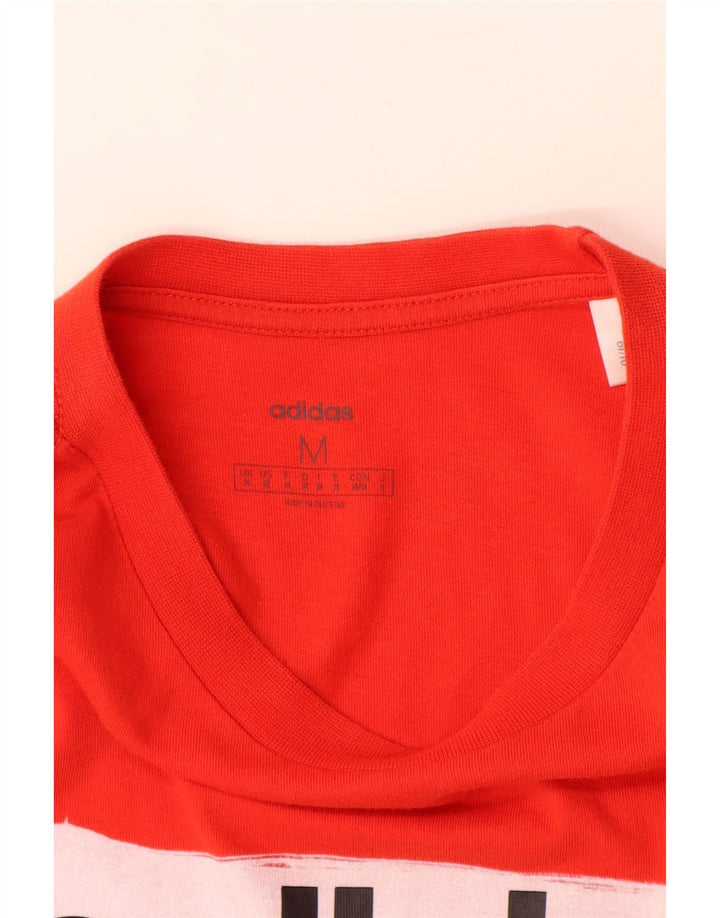 ADIDAS Herren Grafik-T-Shirt-Oberteil aus mittelroter Baumwolle
