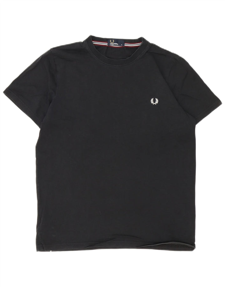 Fred Perry Herren T-Shirt Top Medium Schwarz Baumwolle