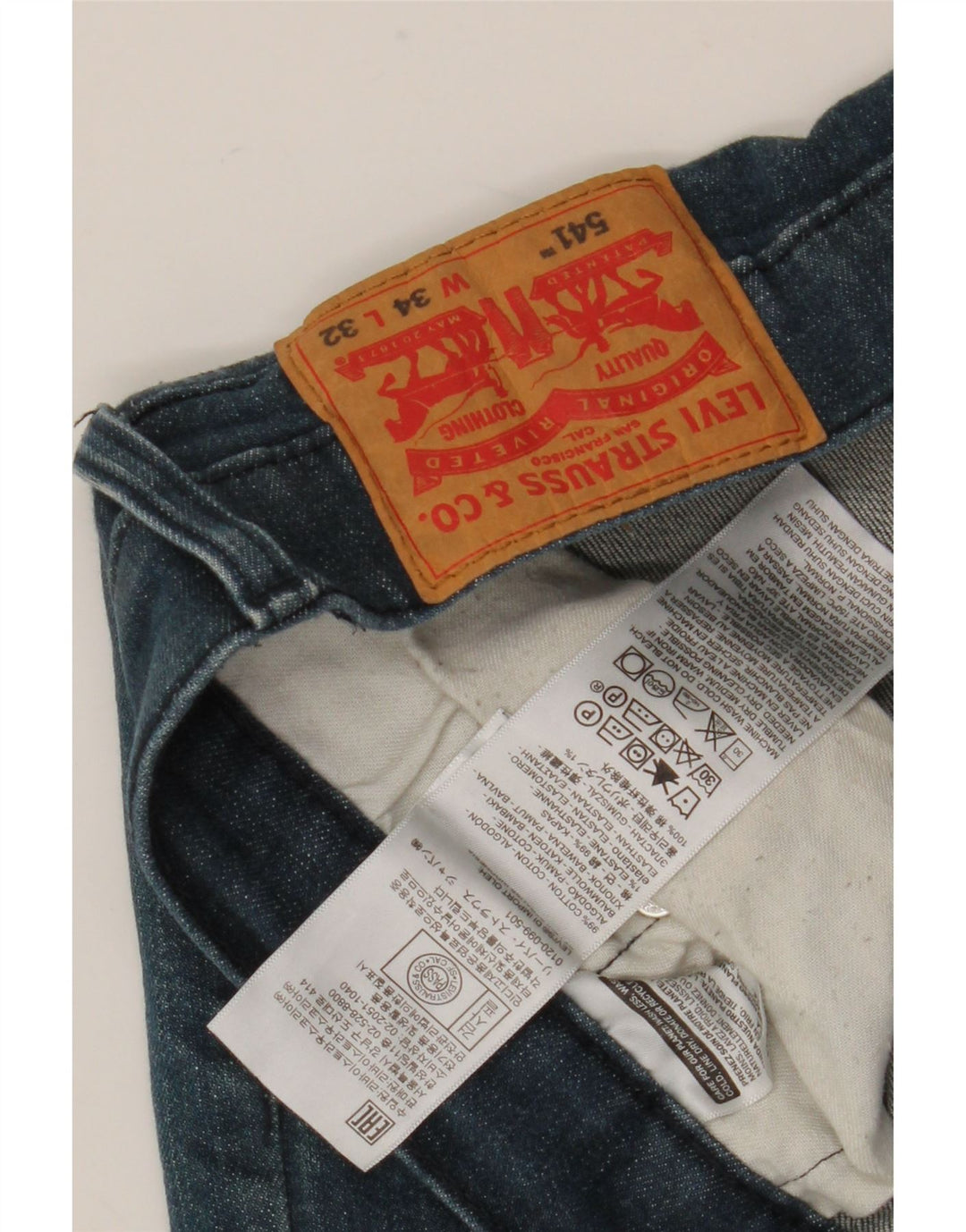 Levi's Herren 541 Tapered Jeans W34 L32 Blaue Baumwolle