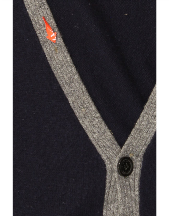 HENRY COTTONS Herren-Cardigan-Pullover XL Marineblau Farbblock