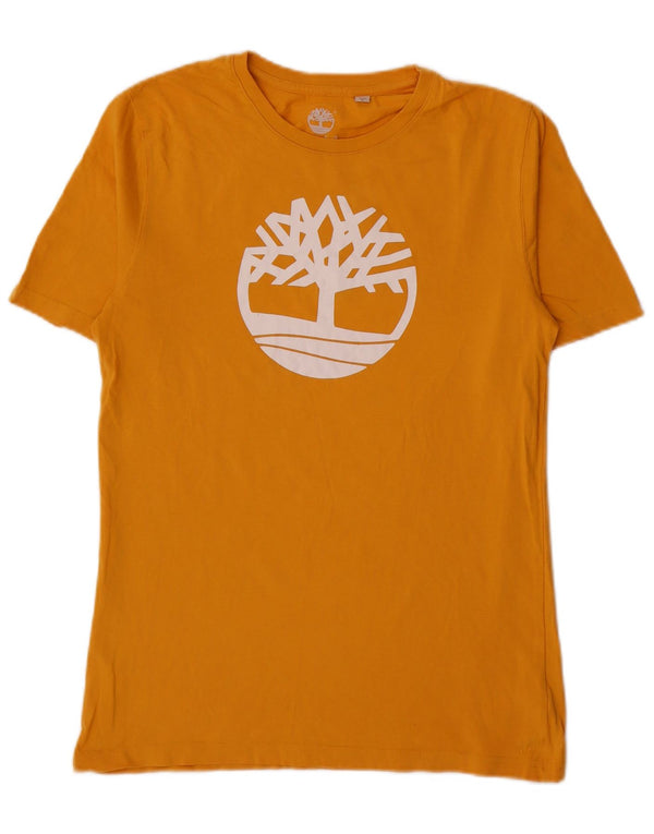 Timberland Grafik-T-Shirt-Oberteil für Jungen, 15–16 Jahre, mittelgelbe Baumwolle