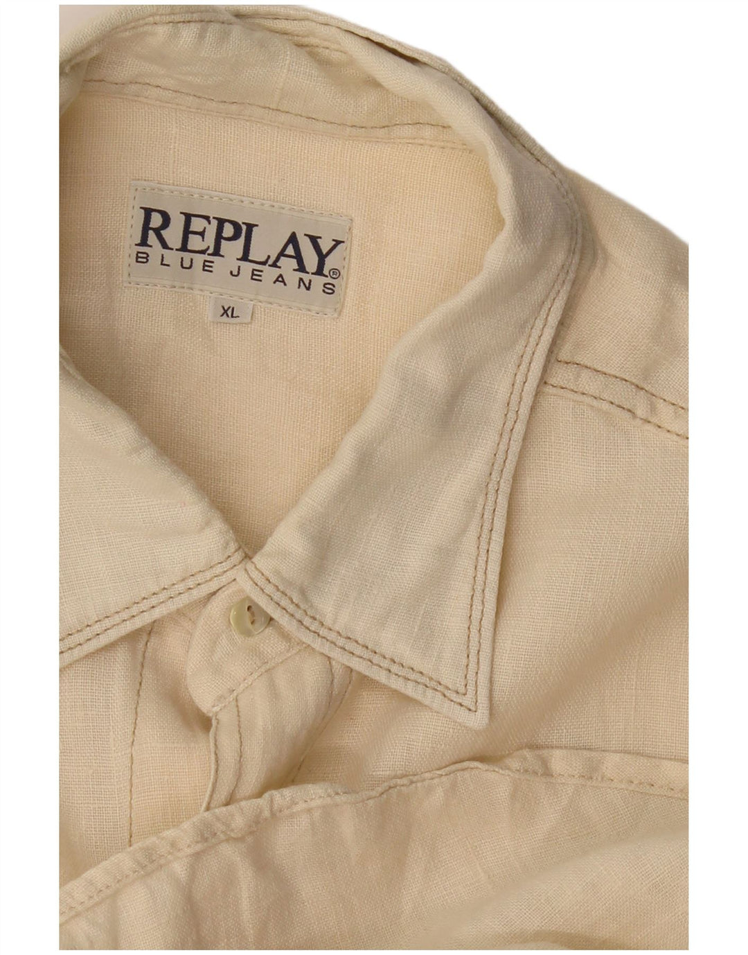 Replay Herren Kurzarmhemd XL Beige