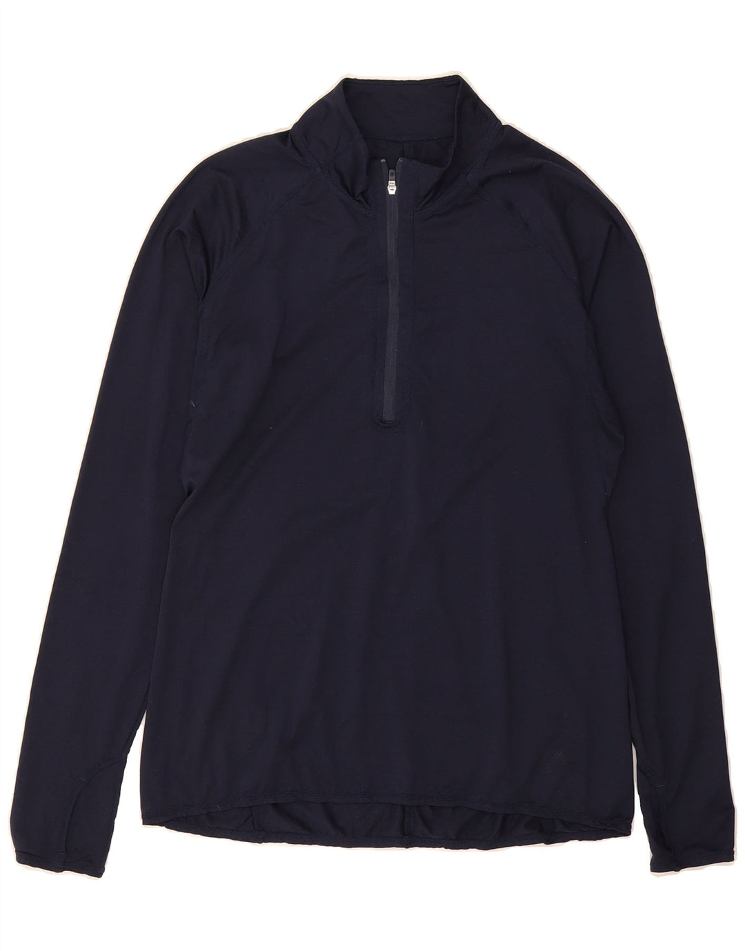 ATHLETA Womens Zip Neck Pullover Tracksuit Top UK 14 Medium Navy Blue Vintage Athleta and Second-Hand Athleta from Messina Hembry 