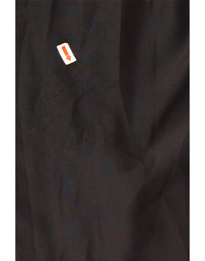 VINTAGE Damen Hemdbluse IT 46 Großes schwarzes Polyester