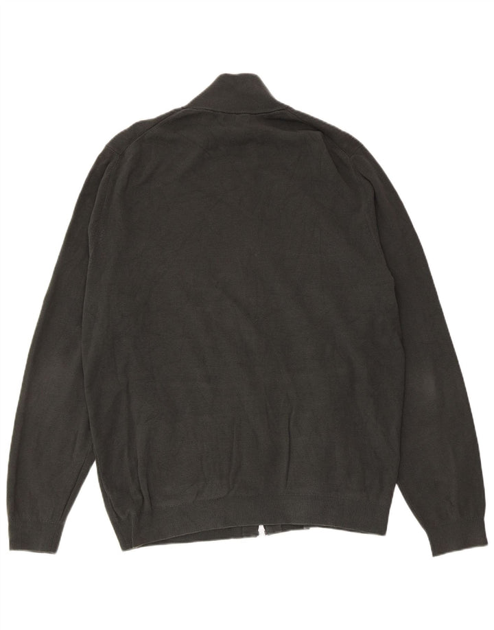 MASSIMO DUTTI Herren Strickjacke 2XL Graue Baumwolle